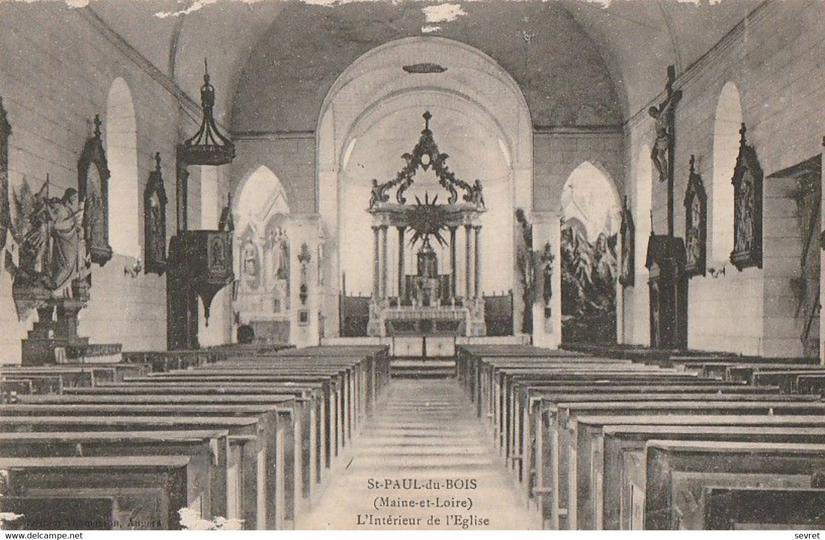 St-PAUL-du-BOIS. -  Intérieur De L'Eglise. Carte Pas Courante - Other & Unclassified