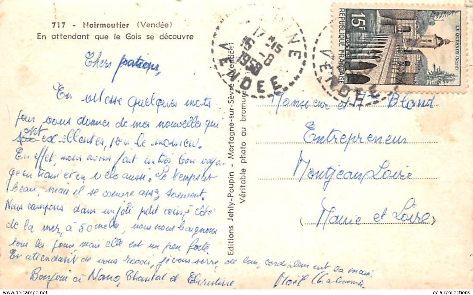 Noirmoutier   85      En Attendant Que Le Gois Se Découvre..Citröen. 2 CV Traction..Renault  4 Cv        (voir Scan) - Noirmoutier