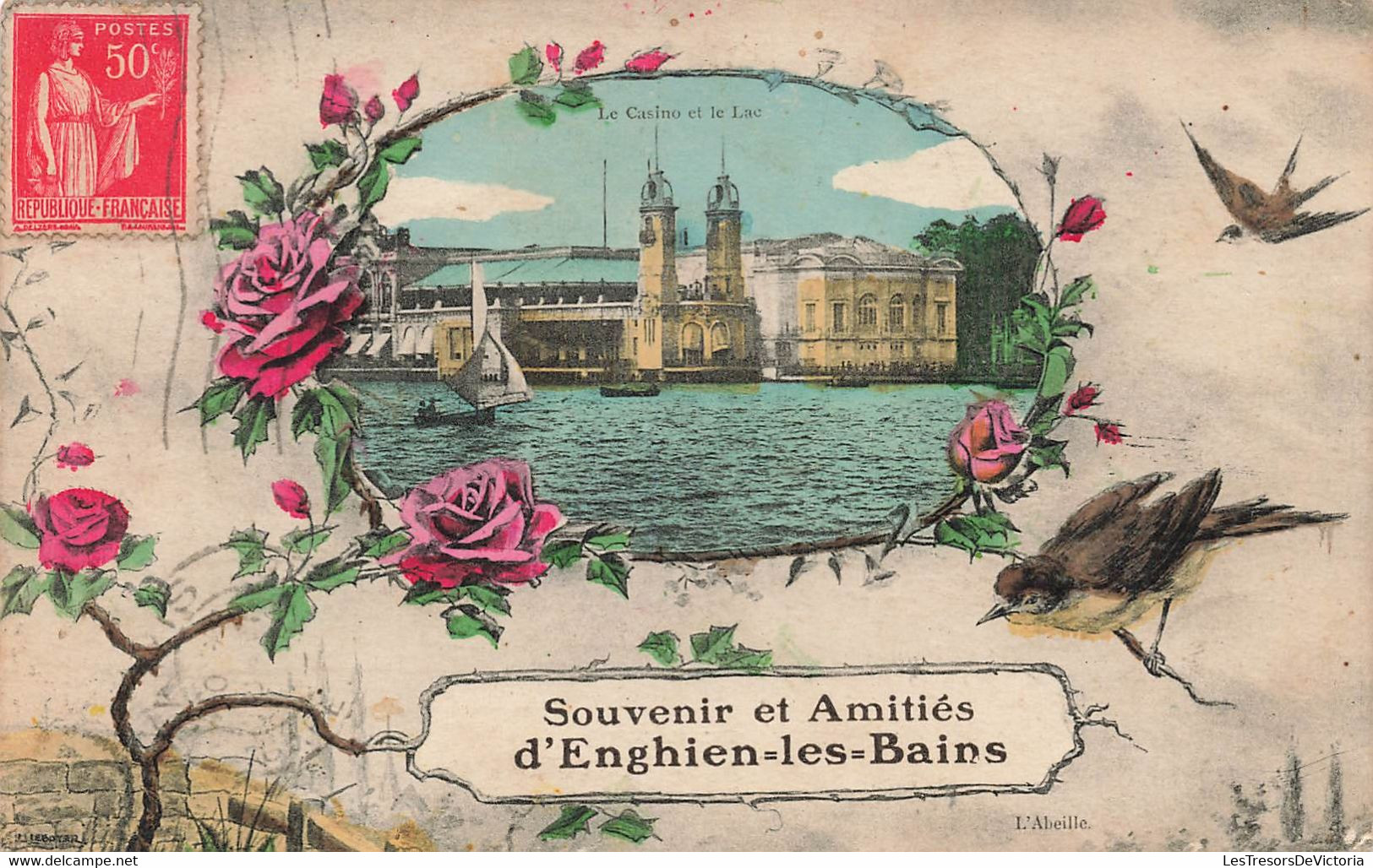 CPA Souvenir Et Amitiés D'enghien Les Bains - Oiseaux Et Vue Du Casino Et Le Lac - Greetings From...