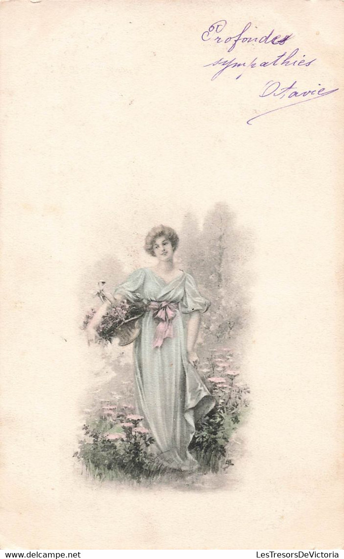 CPA Illustrateur - Femme Avec Un Panier De Fleurs - - Non Classificati