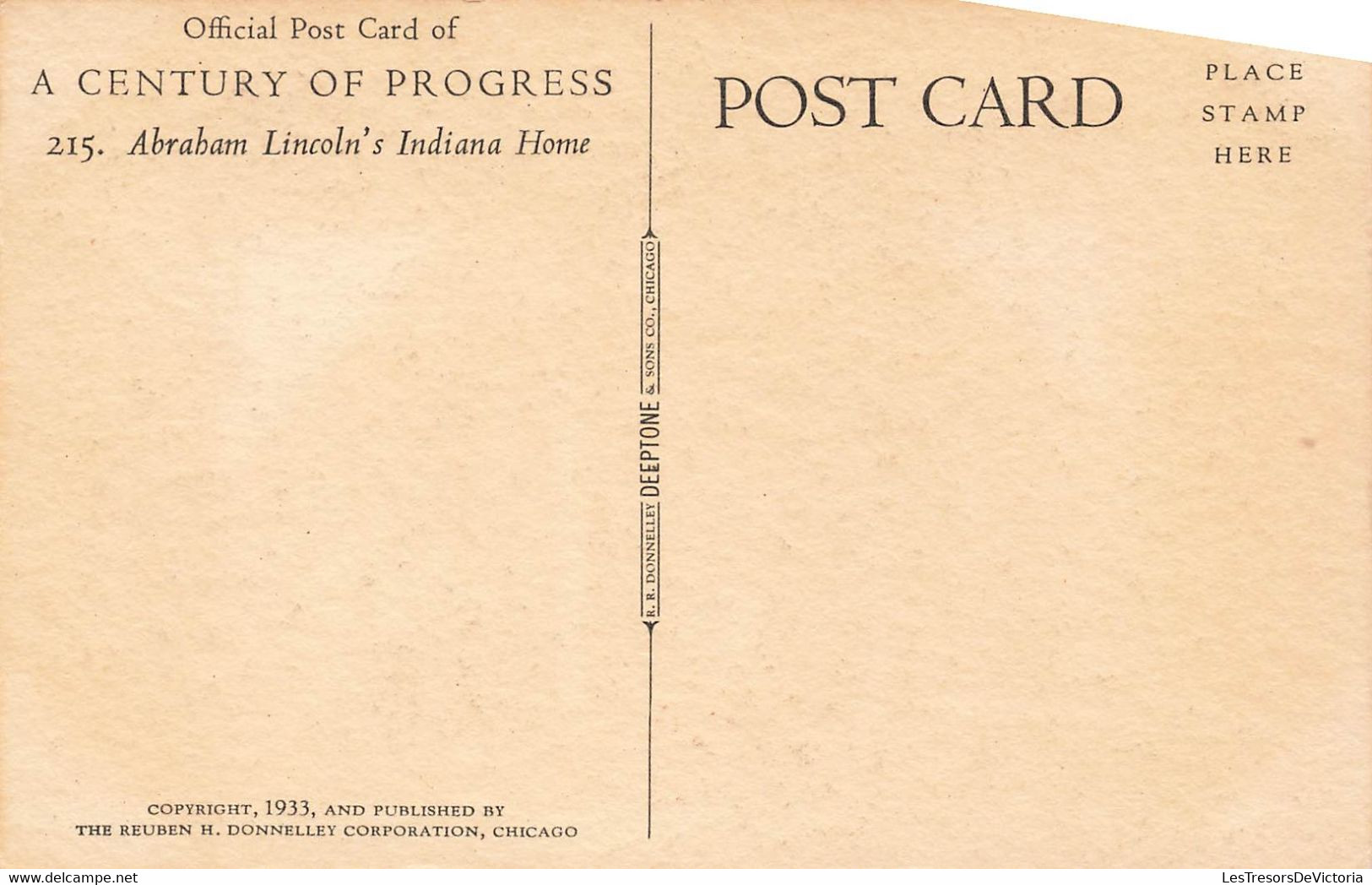 lot de 4 CPA a century of progress - progres - electrical group - chinese temple - lincoln's indiana home