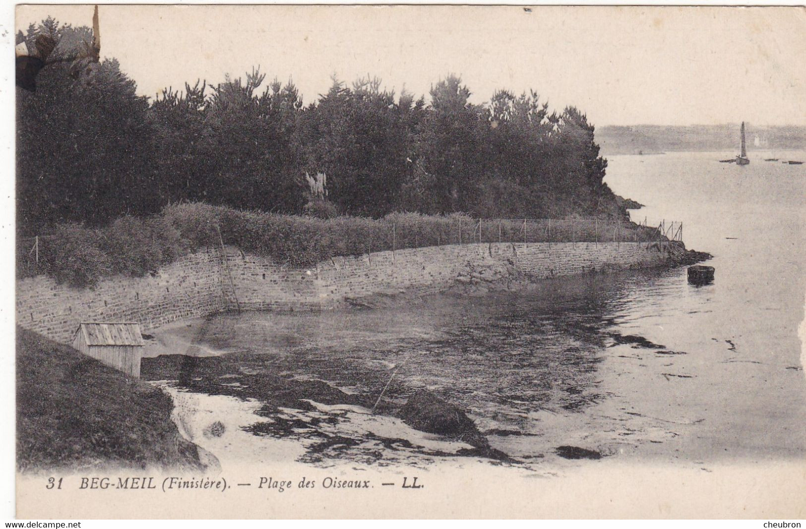 29 . BEG MEIL. CPA. PLAGE DES OISEAUX - Beg Meil