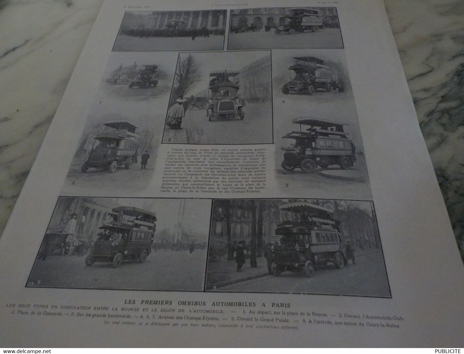 ANCIENNE PUBLICITE LES PREMIERS OMNIBUS A PARIS  1905 - LKW