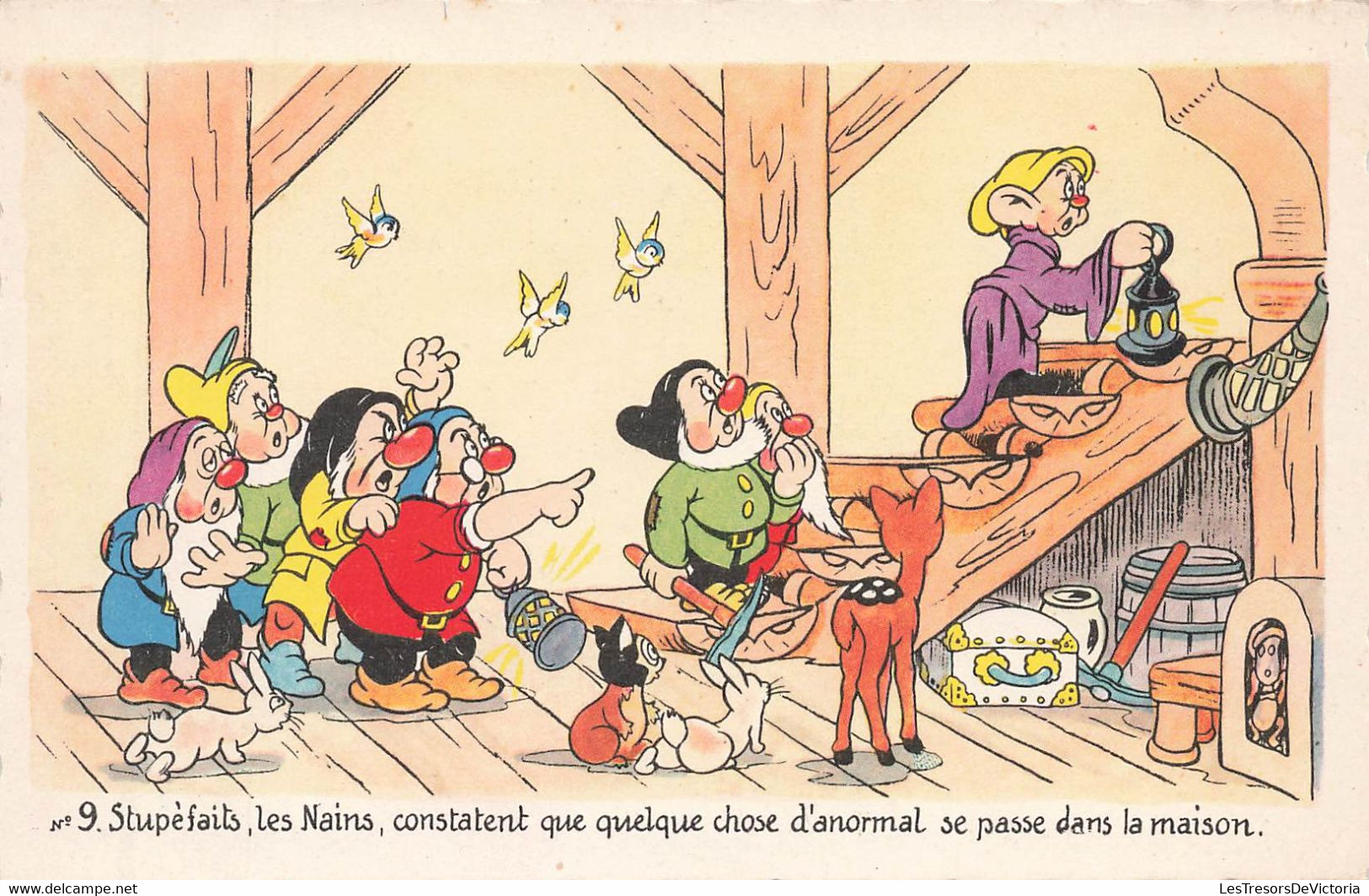 CPA Walt Disney - Blanche Neige - Snow White - N°9 La Stupefaction Des Nains - Edition Superluxe - Autres & Non Classés