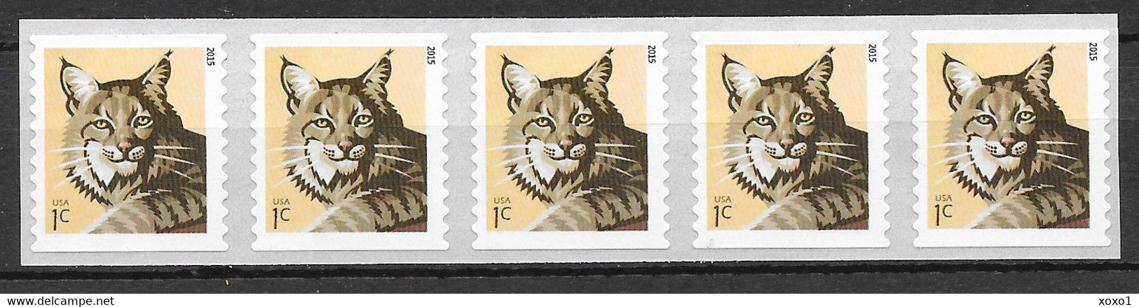 USA 2015 MiNr. 4853 II Mammals Bobcat, Red Lynx 5v  MNH** 1.50 € - Otros & Sin Clasificación