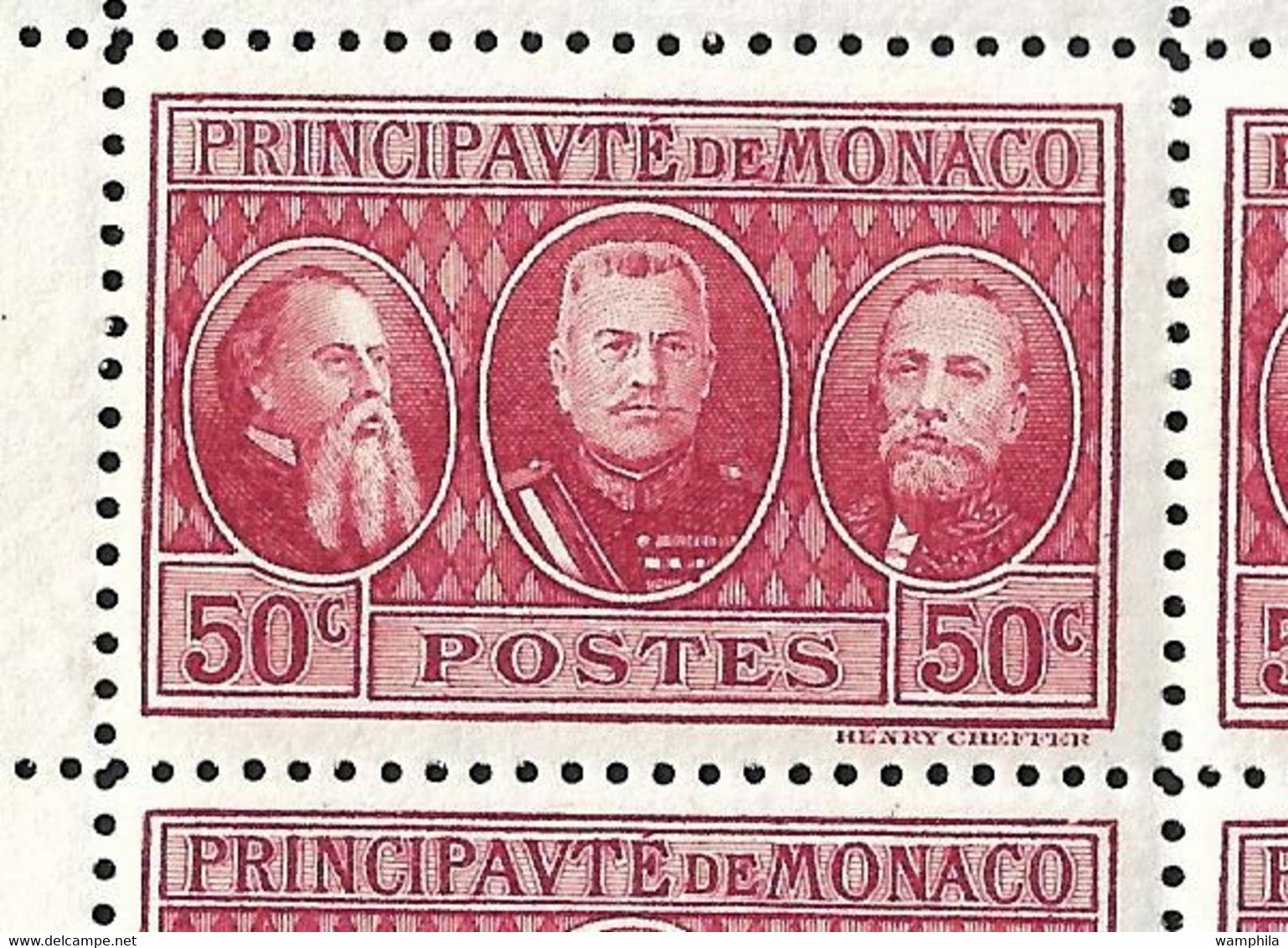 Monaco N°111** à 113** Les 3 Feuilles Avec  Variété Papiers Filigranés BFK RIVES. Cote + 1500€ - Variétés