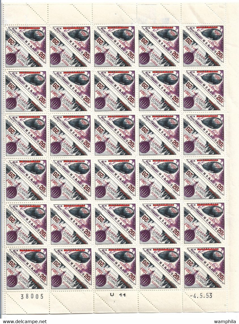 Monaco Poste Aérienne N°61/62** En Feuille Avec Variétés Du Petit A à AERIENNE. Cote 837€. - Collections, Lots & Séries