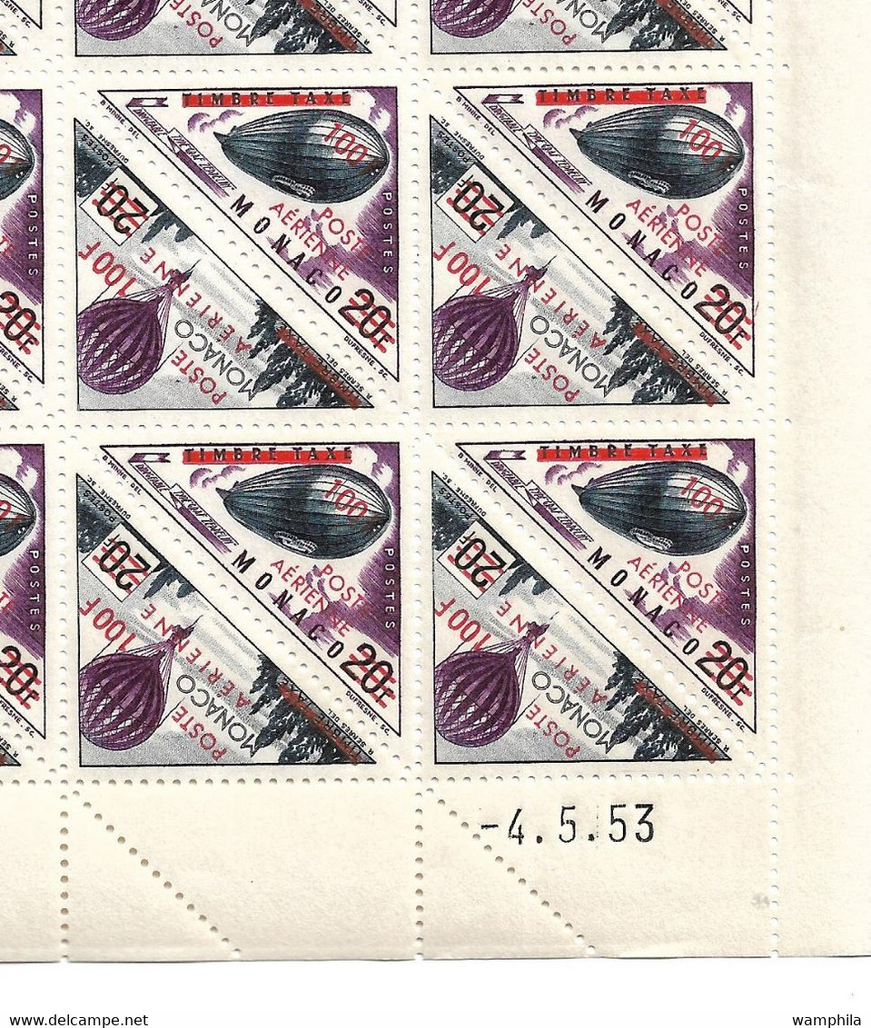 Monaco Poste Aérienne N°61/62** En Feuille Avec Variétés Du Petit A à AERIENNE. Cote 837€. - Collections, Lots & Séries