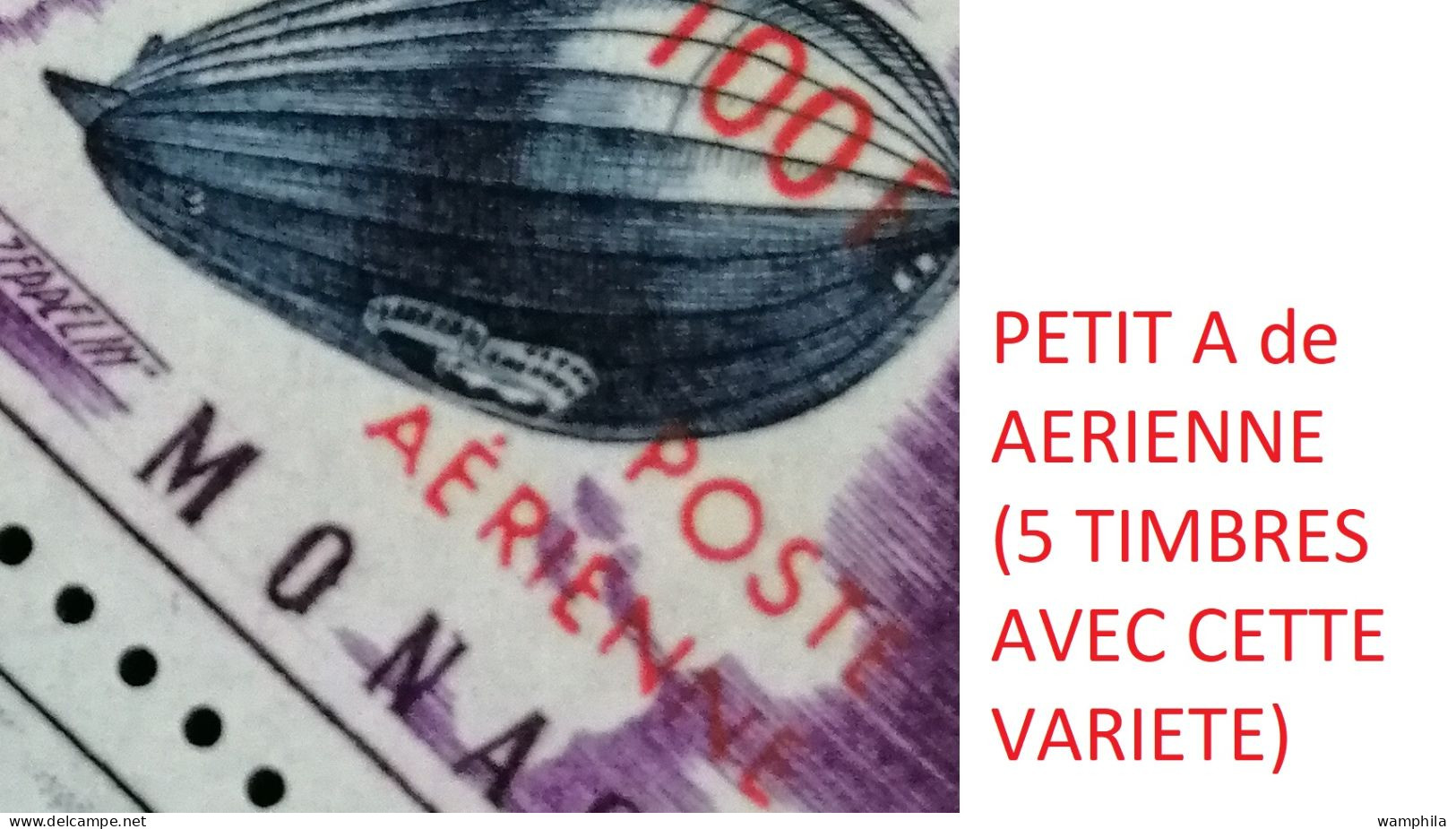 Monaco poste aérienne N°61/62** en feuille avec variétés du petit A à AERIENNE. Cote 837€.