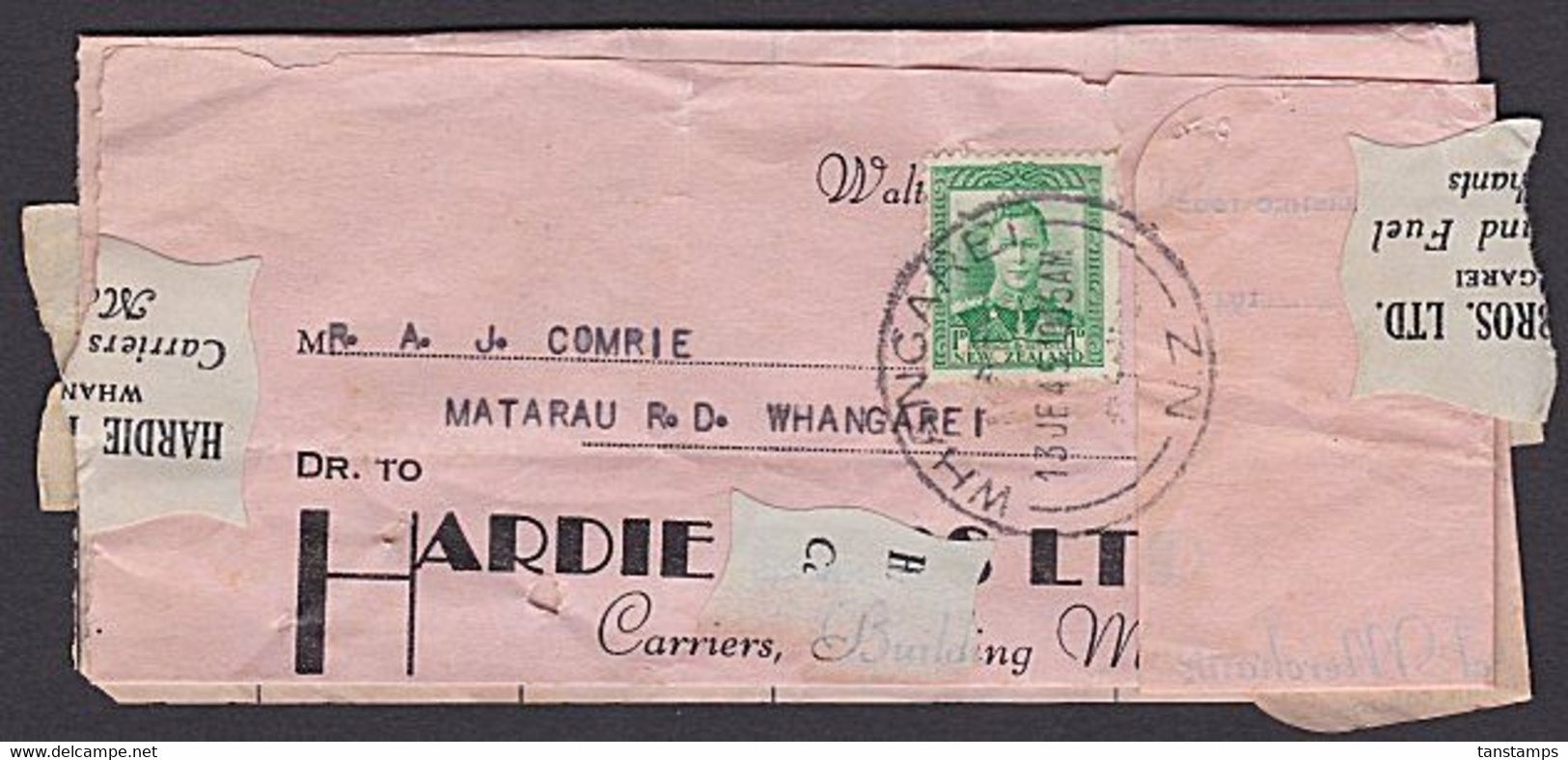 NEW ZEALAND HARDIE BROS CINDERELLA ENVELOPE SAVER STICKER LABEL DURING WWII PAPER SHORTAGE - Cartas & Documentos