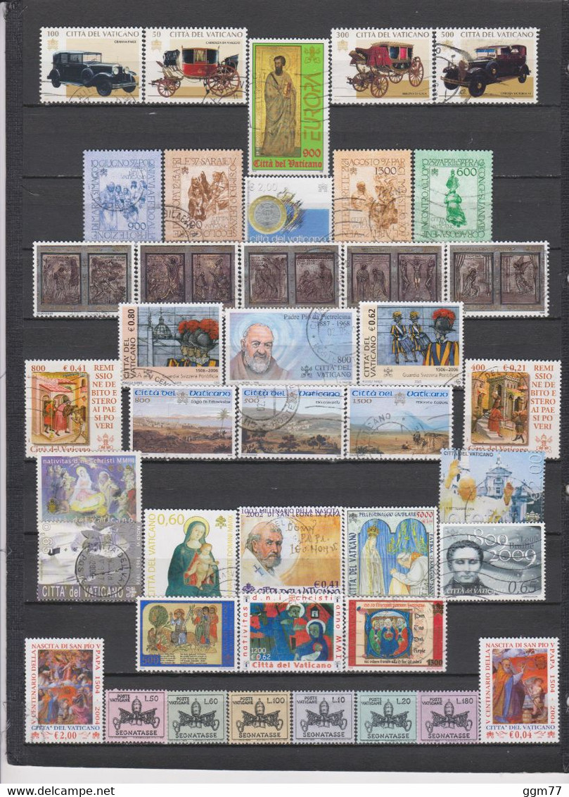 64 TIMBRES VATICAN OBLITERES & NEUFS** + SANS GOMME DE 1997 à 2012  Cote : 128,05 € - Oblitérés