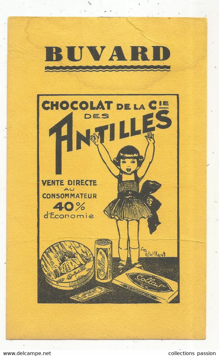 Buvard , CHOCOLAT DE LA Cie DES ANTILLES., Frais Fr 1.75 E - Food