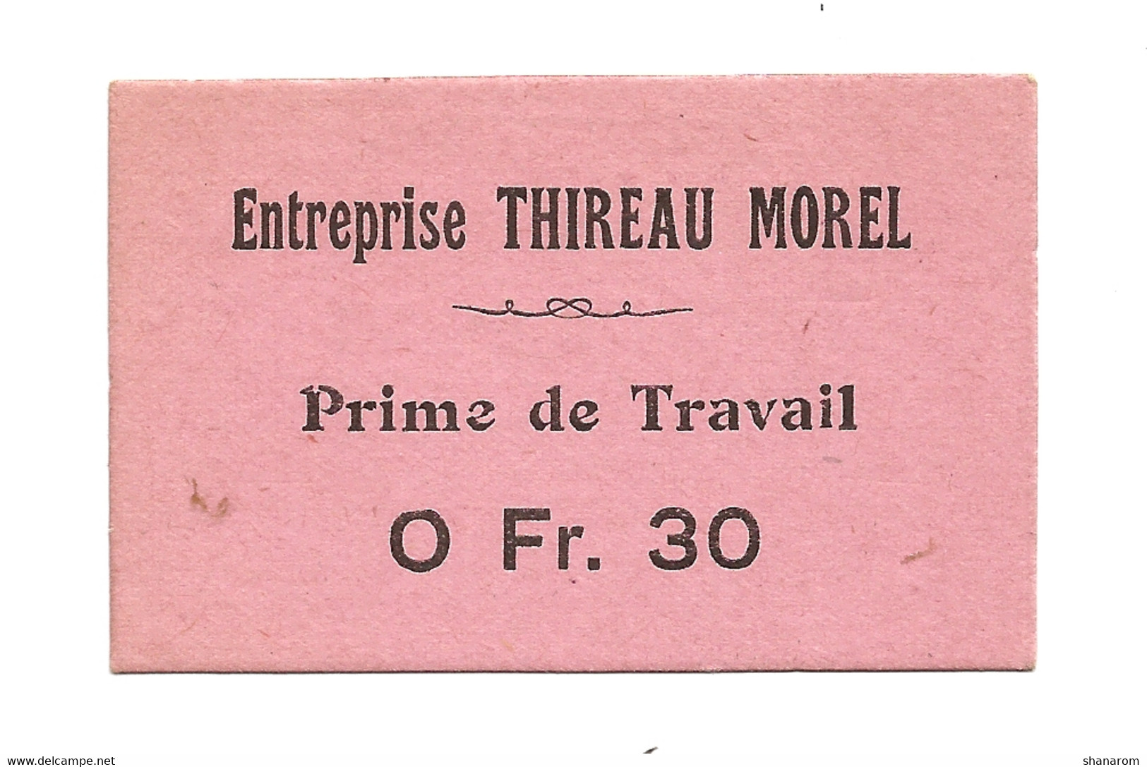 1914-1918 // LE HAVRE (76) // 1918 // ENTREPRISE THIREAU MOREL // Bon De Trente Centimes - Bons & Nécessité