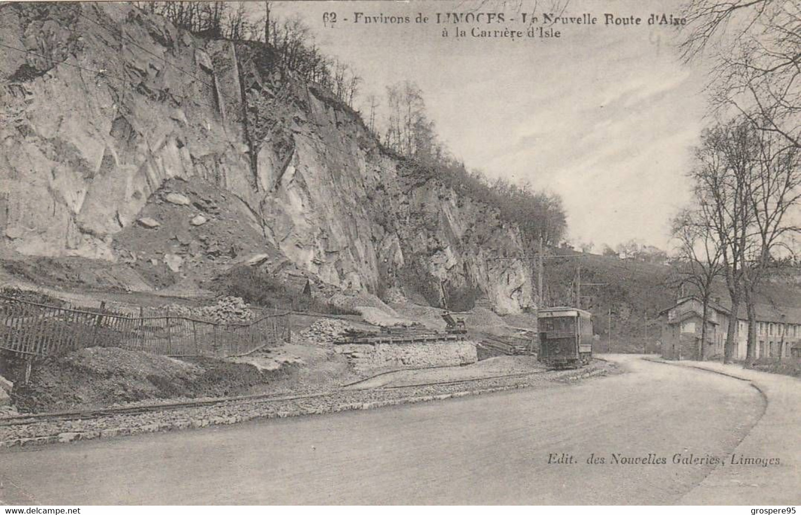 LA NOUVELLE ROUTE D'AIXE A LA CARRIERE D'ISLE TRAMWAY 1916 - Limoges