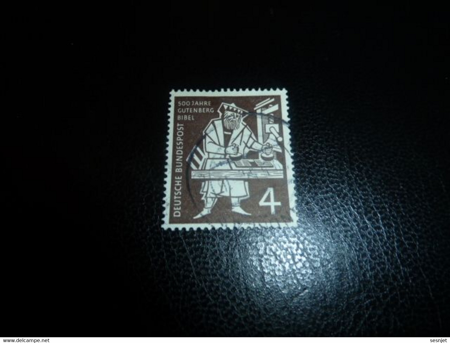 Deutsche Bundespost - 500 Jahre Gutenberg Bibel - Val 4 - Brun Foncé - Oblitéré - Année 1954 - - Gebraucht