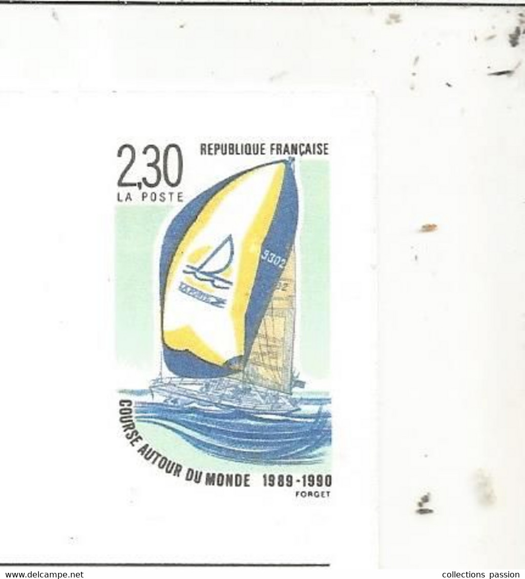 Sur Carte Postale , Neuf , ENTIER POSTAL , Sports ,voile,course Autour Du Monde, 2 Scans - Postales  Transplantadas (antes 1995)