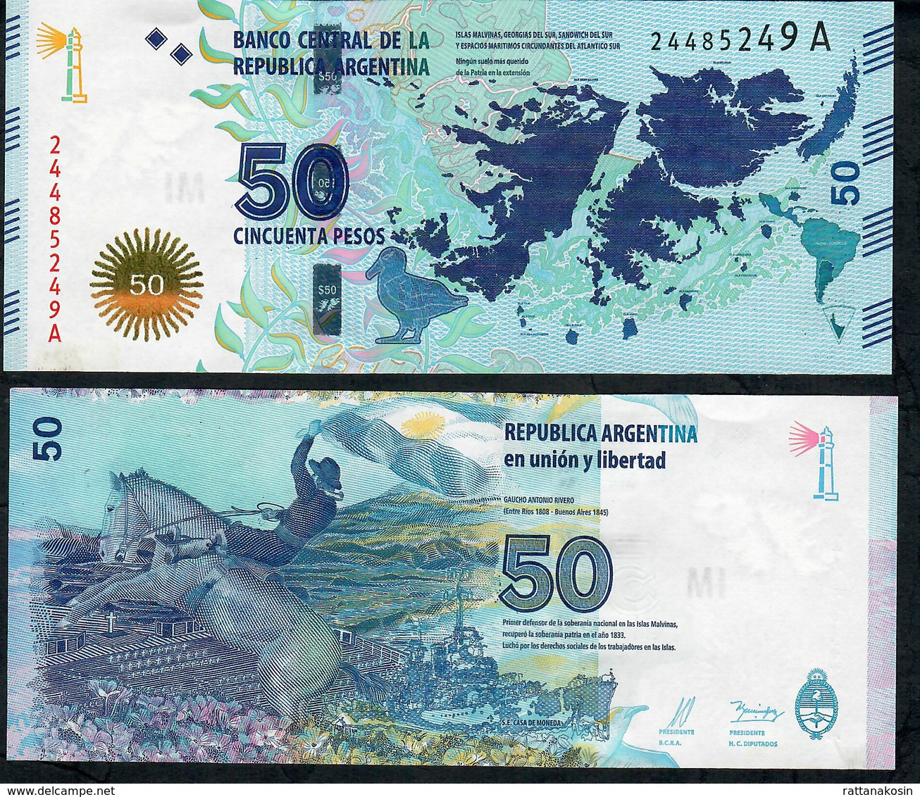 ARGENTINA P362 50 Pesos 2015 Islas Malvinas Serie A UNC - Argentina