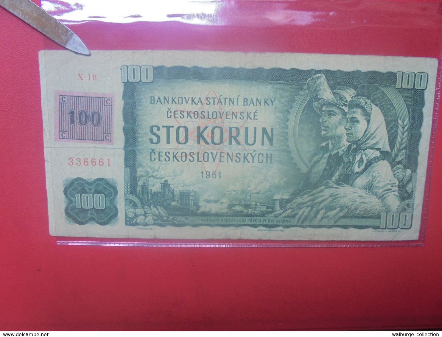 TCHEQUIE 100 KORUN 1993/1961 "X" (Old Date) Circuler (L.12) - Repubblica Ceca