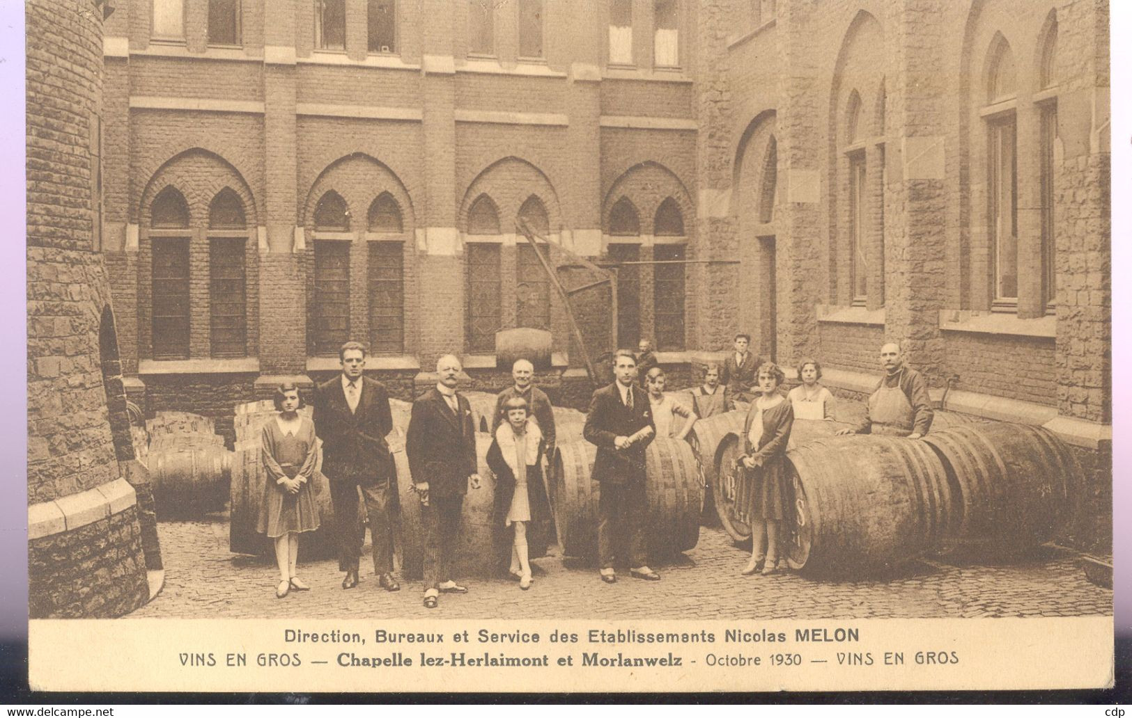 Cpa Chapelle-morlanwelz   Tonneaux Vin  1930 - Chapelle-lez-Herlaimont