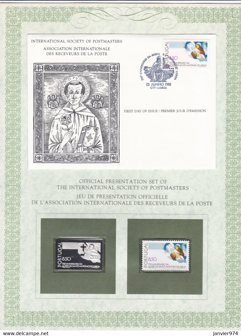 1981 Timbre Argent + Timbre Neuf + Enveloppe 1er Jour, Saint Antoine De Lisbonne FDC - FDC