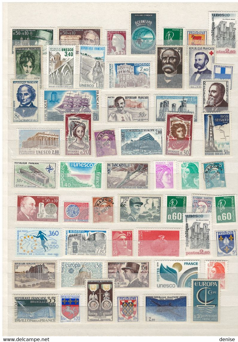 France - Collection de timbres neufs** et oblitérés - DEPART 1 EURO