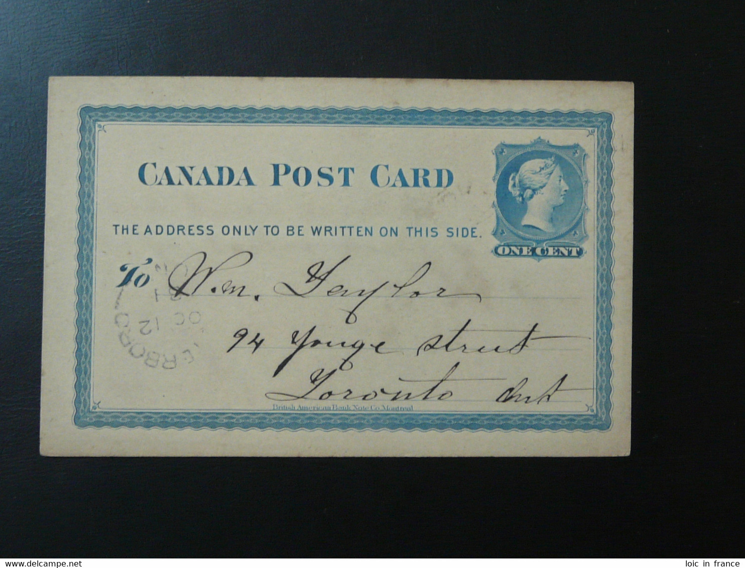 Entier Postal Stationery Card Peterboro Canada 1881 - Cartas & Documentos