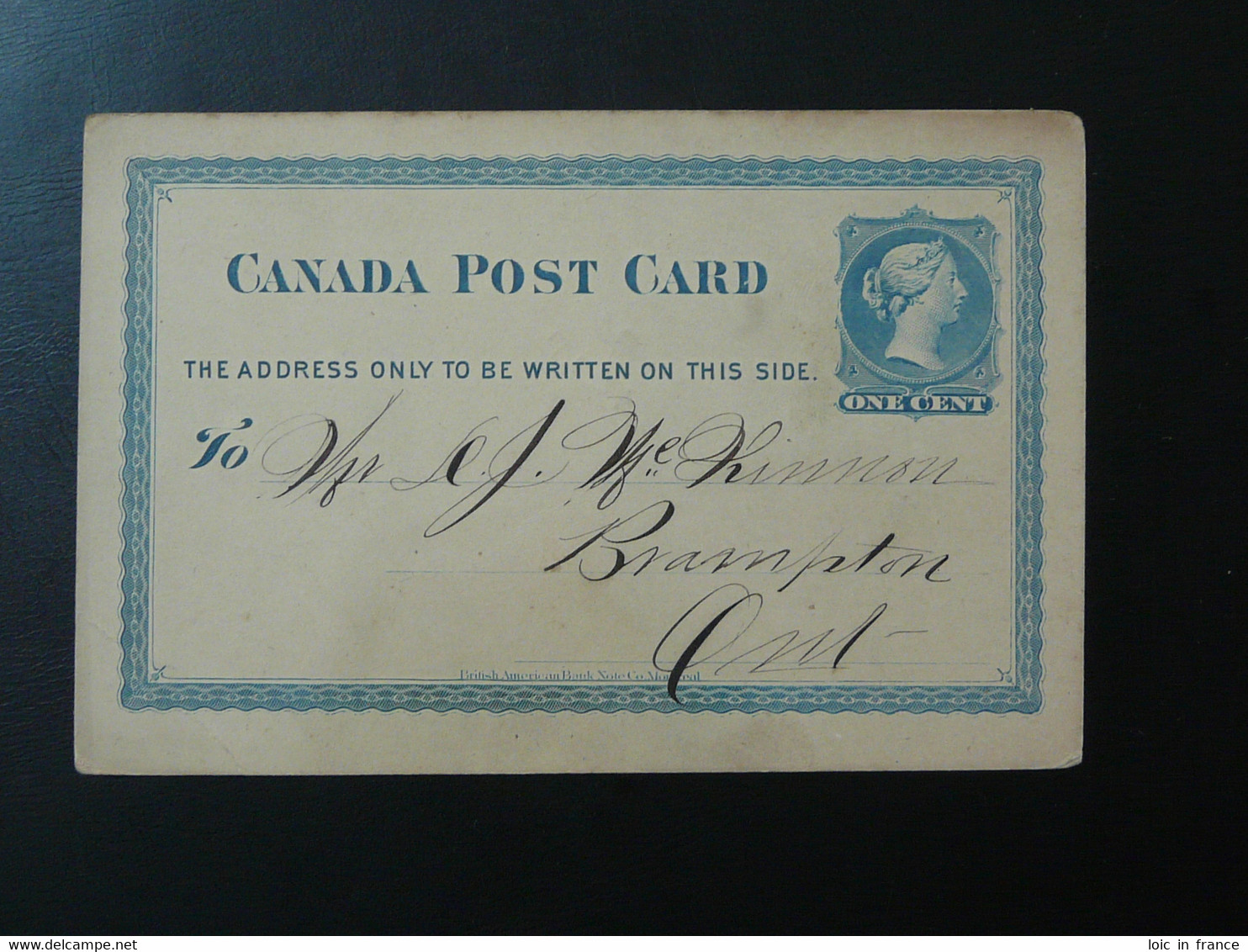 Entier Postal Stationery Card Collingwood Canada 1878 - Covers & Documents