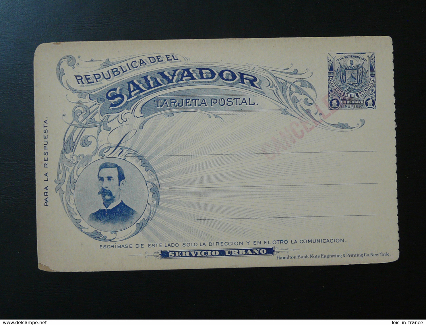 Entier Postal Stationery Card 5c Salvador 1897 - El Salvador