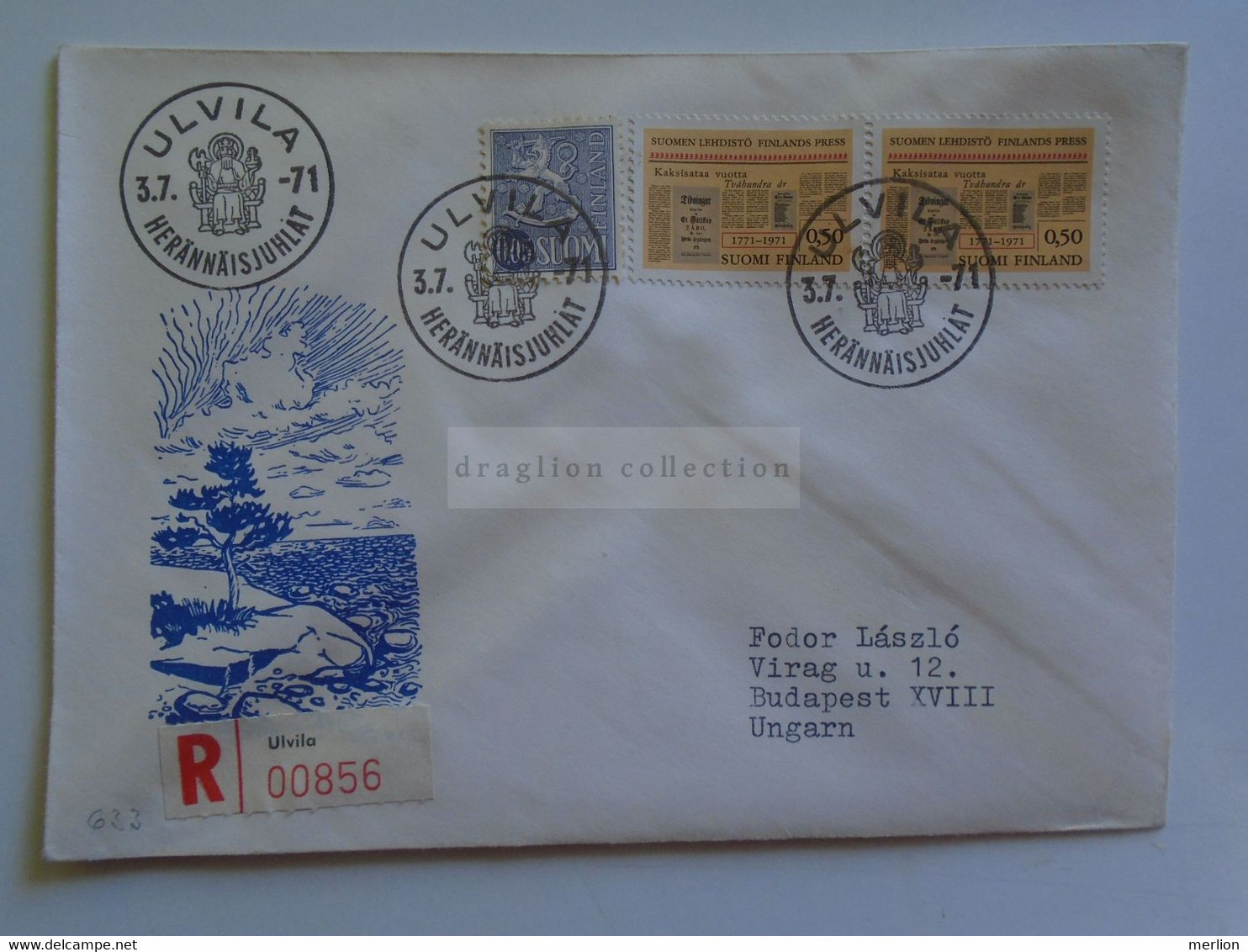 D179721       Suomi Finland Registered Cover - Cancel  ULVILA 1971   Sent To Hungary - Storia Postale