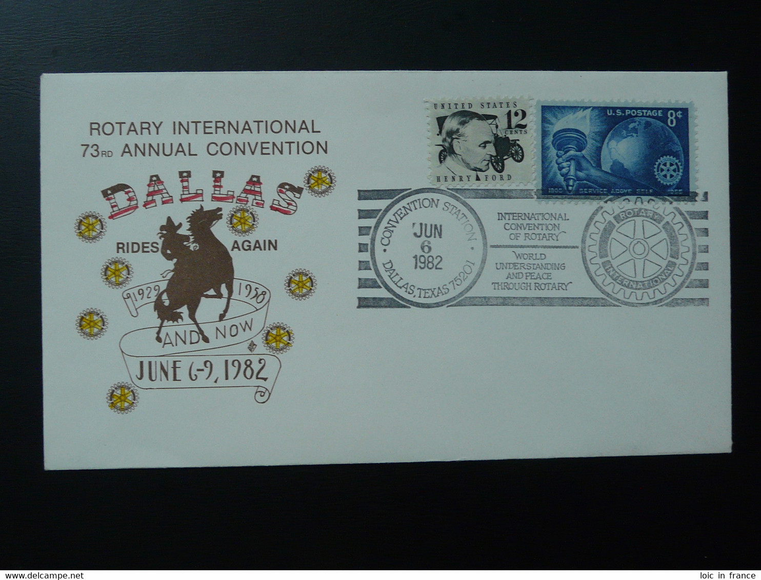 Lettre Cover Rotary International Convention Dallas USA 1982 (ex 5) - Cartas