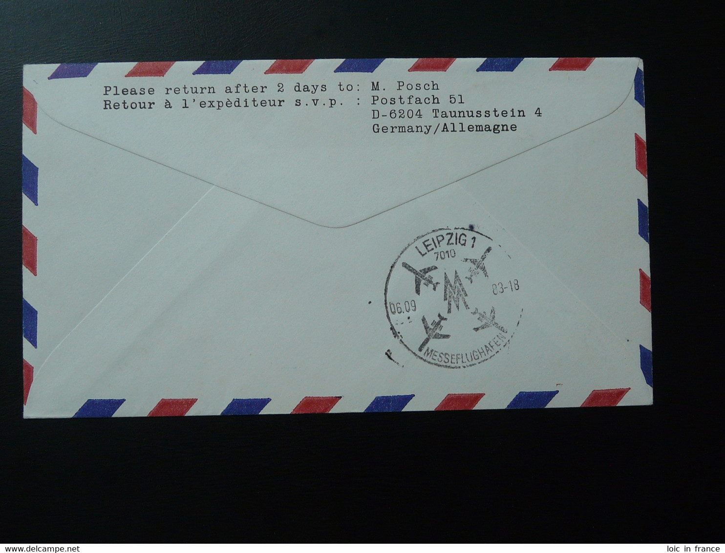 Lettre Vol Registered Flight Cover Flugpost Wien Vereinte Nationen --> Leipziger Messe 1983 - Lettres & Documents