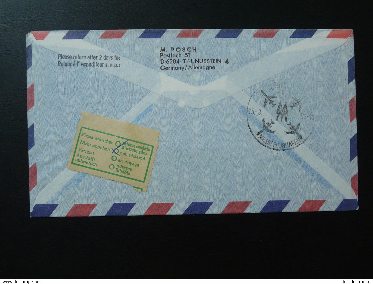 Lettre Vol Registered Flight Cover Flugpost Wien Vereinte Nationen --> Leipziger Messe 1983 - Briefe U. Dokumente