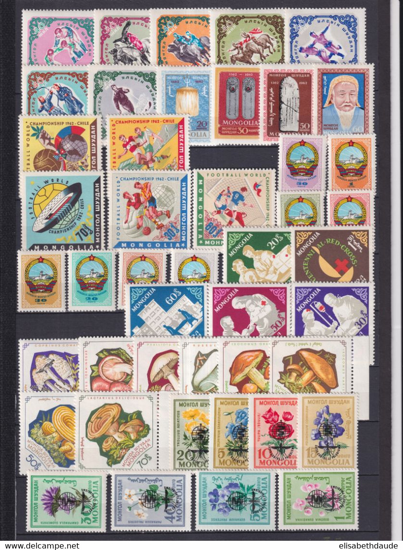 MONGOLIE - 1932/1987 ** MNH - 7 PAGES  ! - COTE = 440 EUR. NOMBREUX THEMES : ANIMAUX / FLORE ETC... - Mongolia