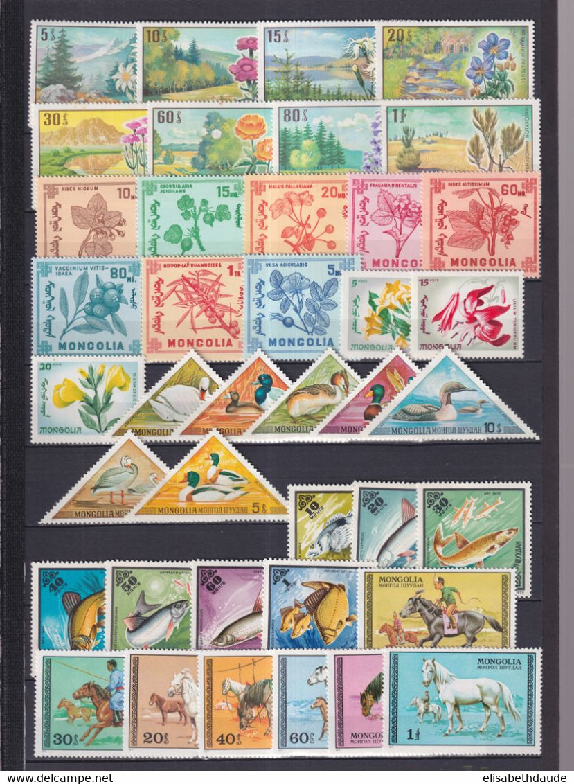 MONGOLIE - 1932/1987 ** MNH - 7 PAGES  ! - COTE = 440 EUR. NOMBREUX THEMES : ANIMAUX / FLORE ETC... - Mongolië