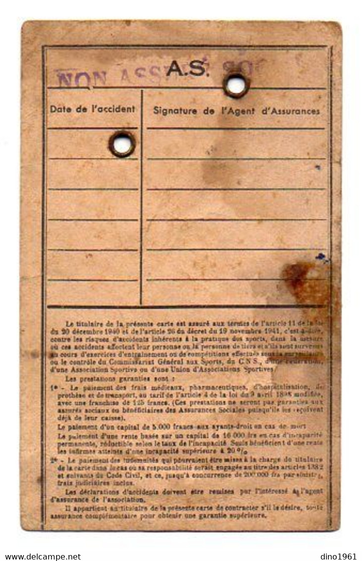 VP20.519 - PARIS 1943 - Carte Sportive D'Education Physique - Melle Denise GAUTRAIN - Andere & Zonder Classificatie