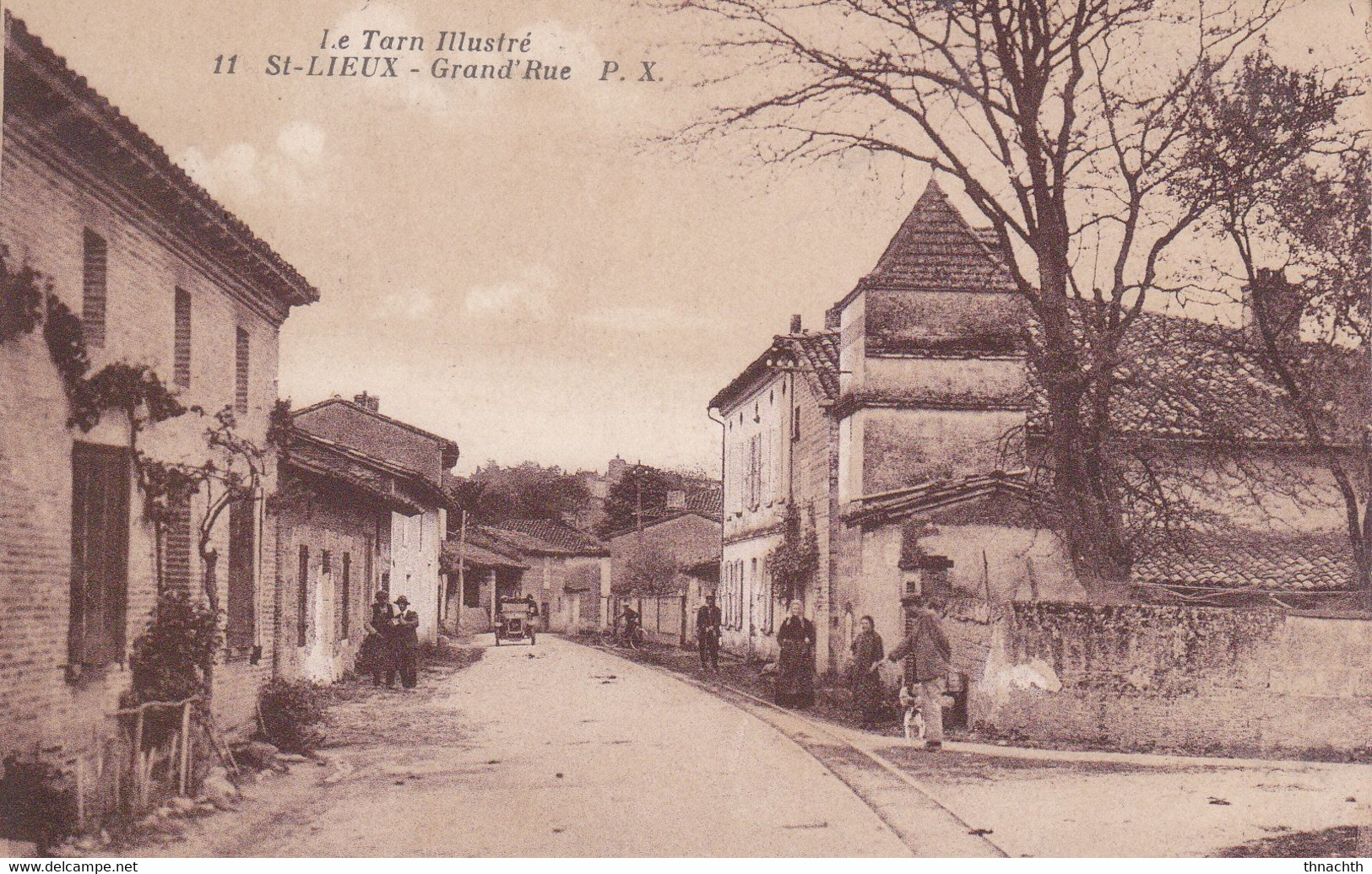 1929 TARN ST-LIEUX Grand'Rue Animée - Autres & Non Classés