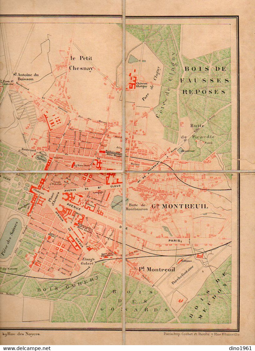 VP20.522 - Ancien Plan ( 47 X 32 ) De La Ville Et Parc De VERSAILLES / SAINT - CYR / SATORY / MONTREUIL ....... - Autres Plans