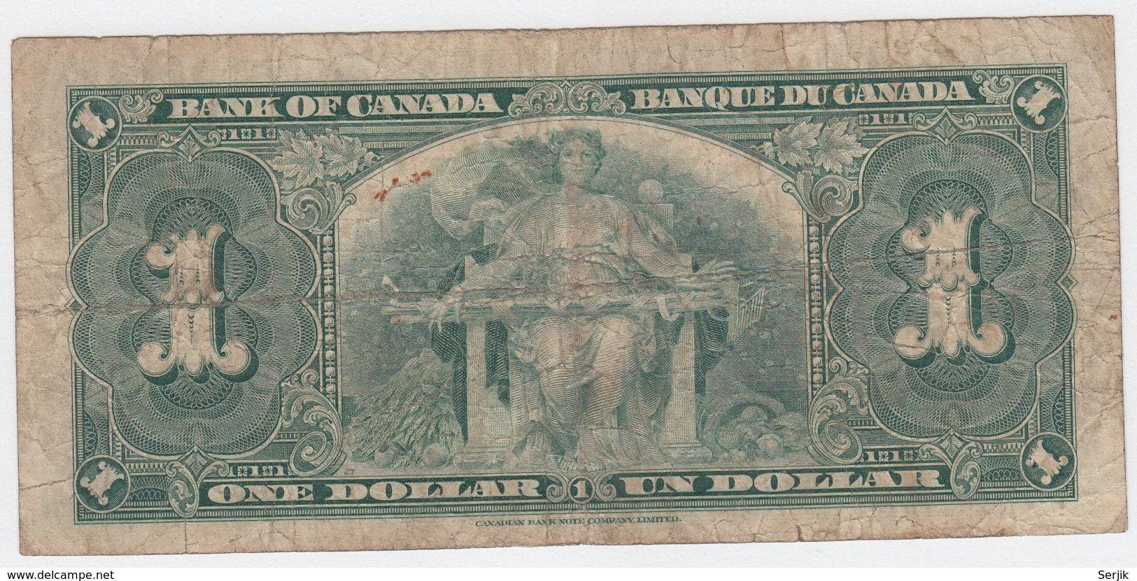 Canada 1 Dollar 1937 Gordon-Towers VG-F Pick 58d 58 D - Canada