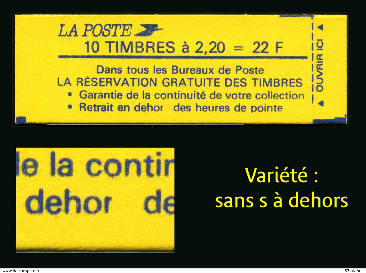 FRANCE - CARNET - YT 2376-C11a - LIBERTE 2.20 - VARIETE SANS S A DEHORS - NON OUVERT - Booklets