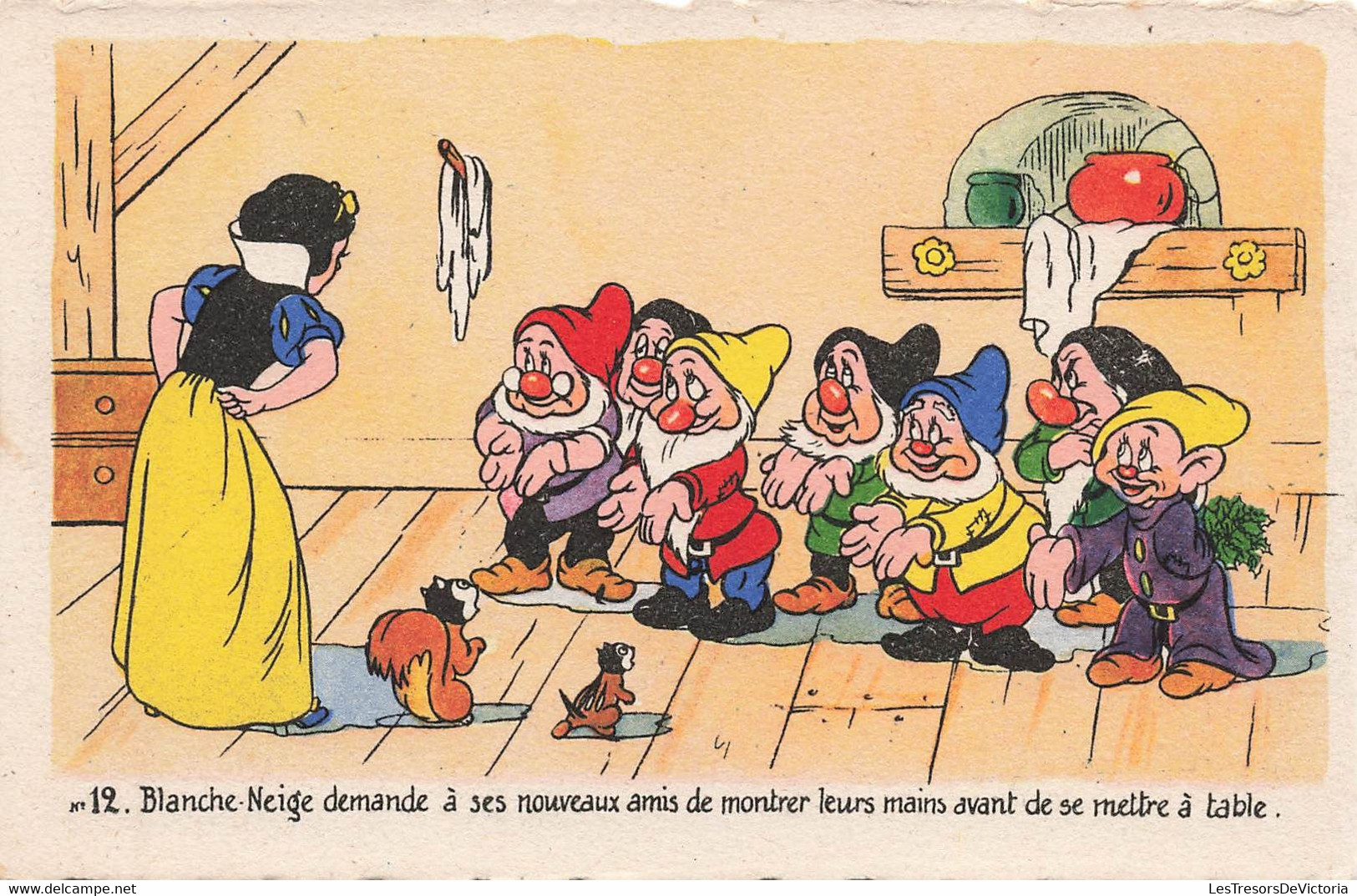 CPA Walt Disney - Blanche Neige - Snow White - N°12 Avant De Se Mettre A Table - Edition Superluxe - Autres & Non Classés