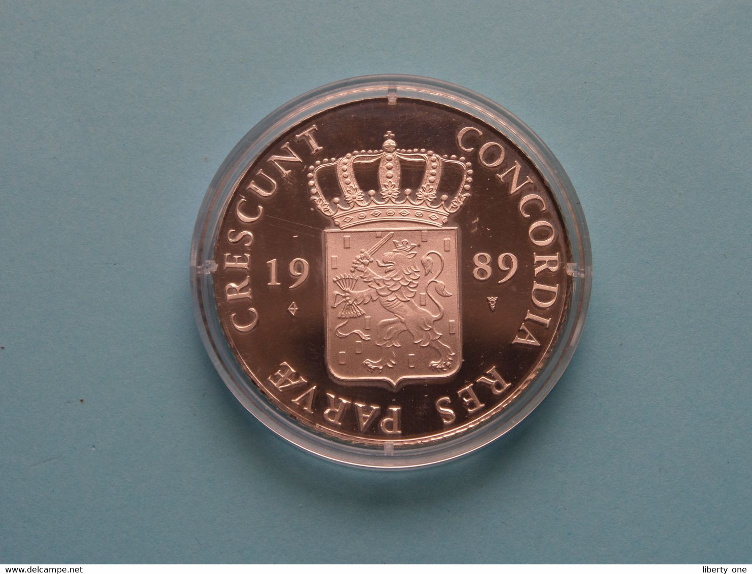 CRESCUNT CONCORDIA RES PARVAE ( 28,3 Gram / 4 Cm. ) >Zilveren Dukaat Utrecht 1989 ( Zie SCANS ) Proof ! - Monete D'Oro E D'Argento