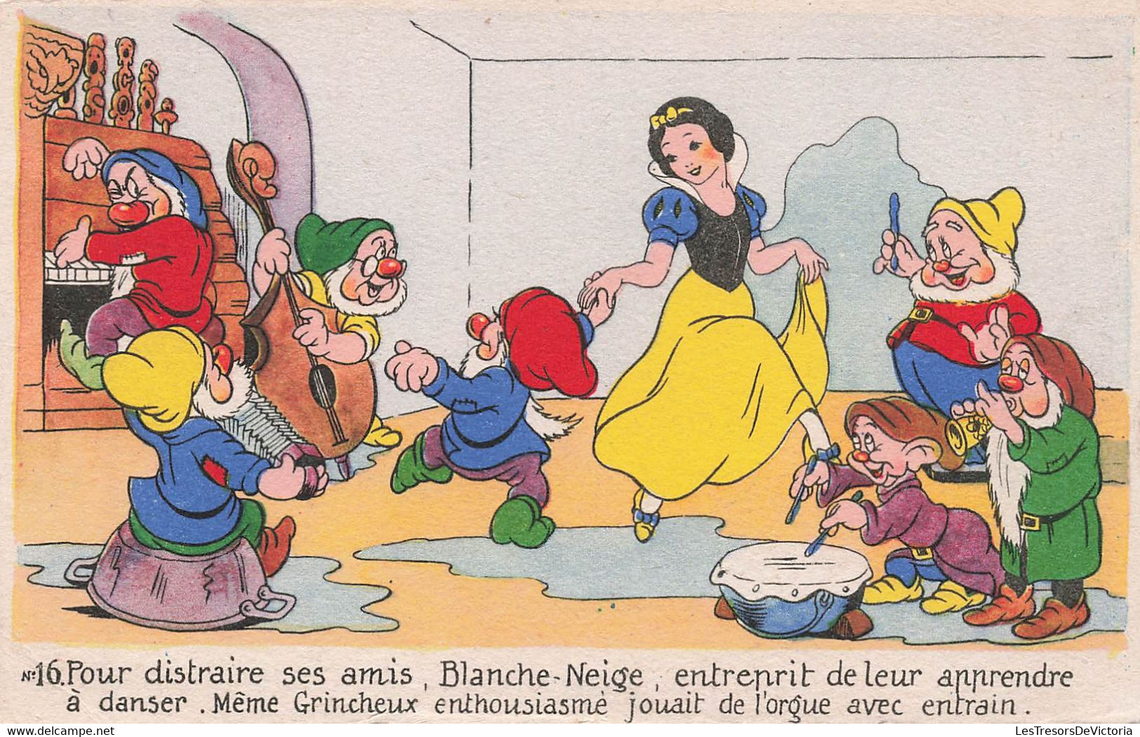 CPA Walt Disney - Blanche Neige - Snow White - N°16 La Danse - Edition Superluxe - Andere & Zonder Classificatie