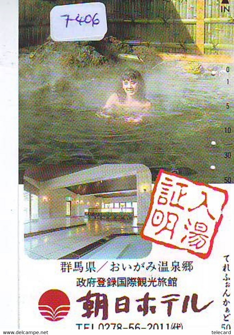 Télécarte Japon * FEMME EROTIQUE (7406) BATH * PHONECARD JAPAN * TELEFONKARTE *  BATHCLOTHES LINGERIE - Mode