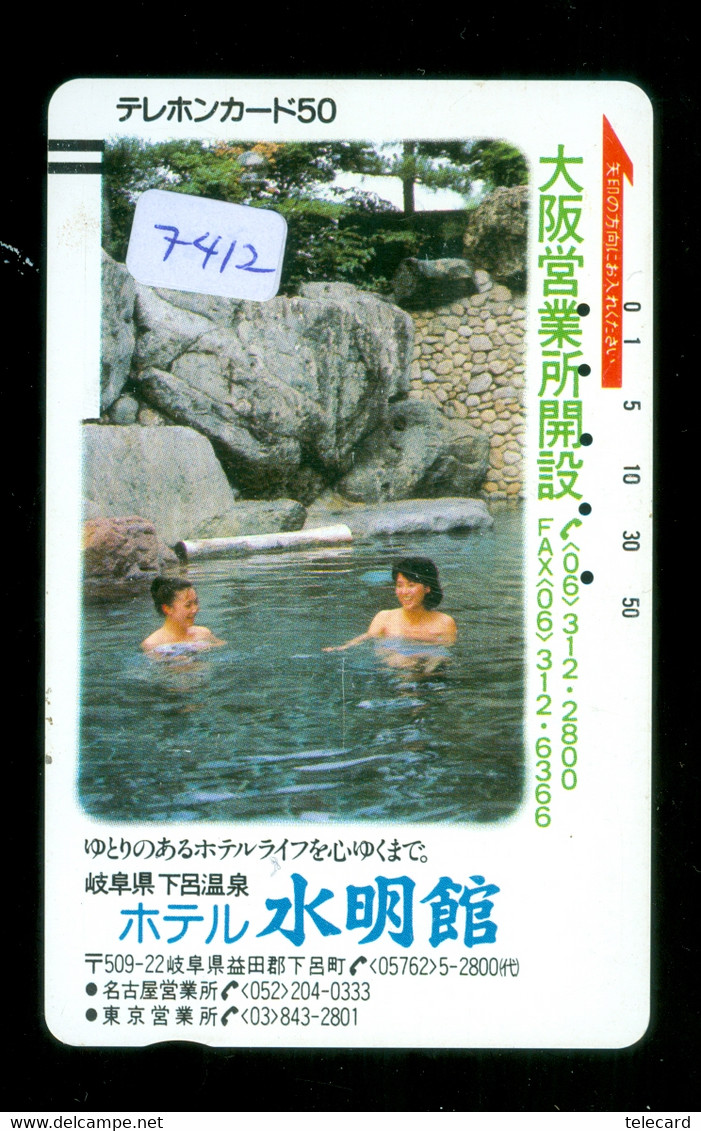 Télécarte Japon * FEMME EROTIQUE (7412) BATH * PHONECARD JAPAN * TELEFONKARTE *  BATHCLOTHES LINGERIE - Moda