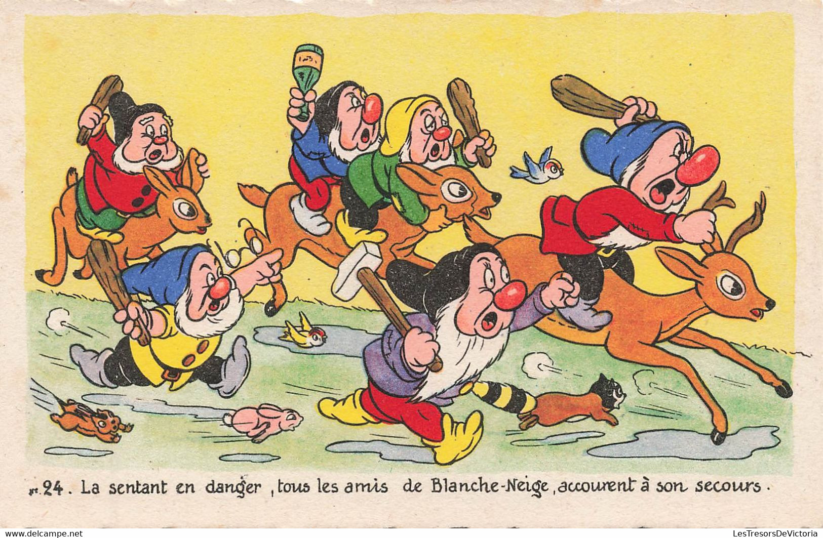 CPA Walt Disney - Blanche Neige - Snow White - N°24 Les Nains Sentent Le Danger - Edition Superluxe - Autres & Non Classés