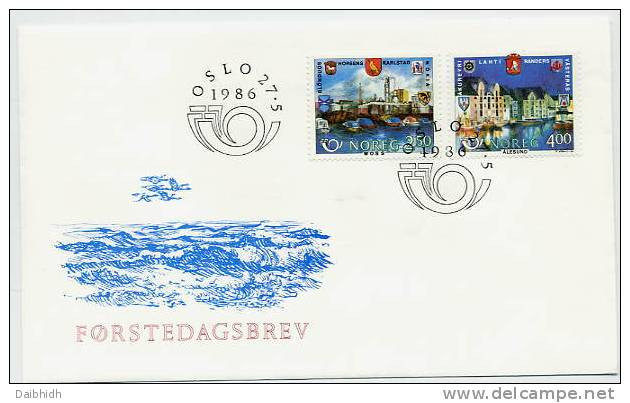 NORWAY 1986 Nordic Countries: Cities Set On FDC.  Michel 948-49 - FDC