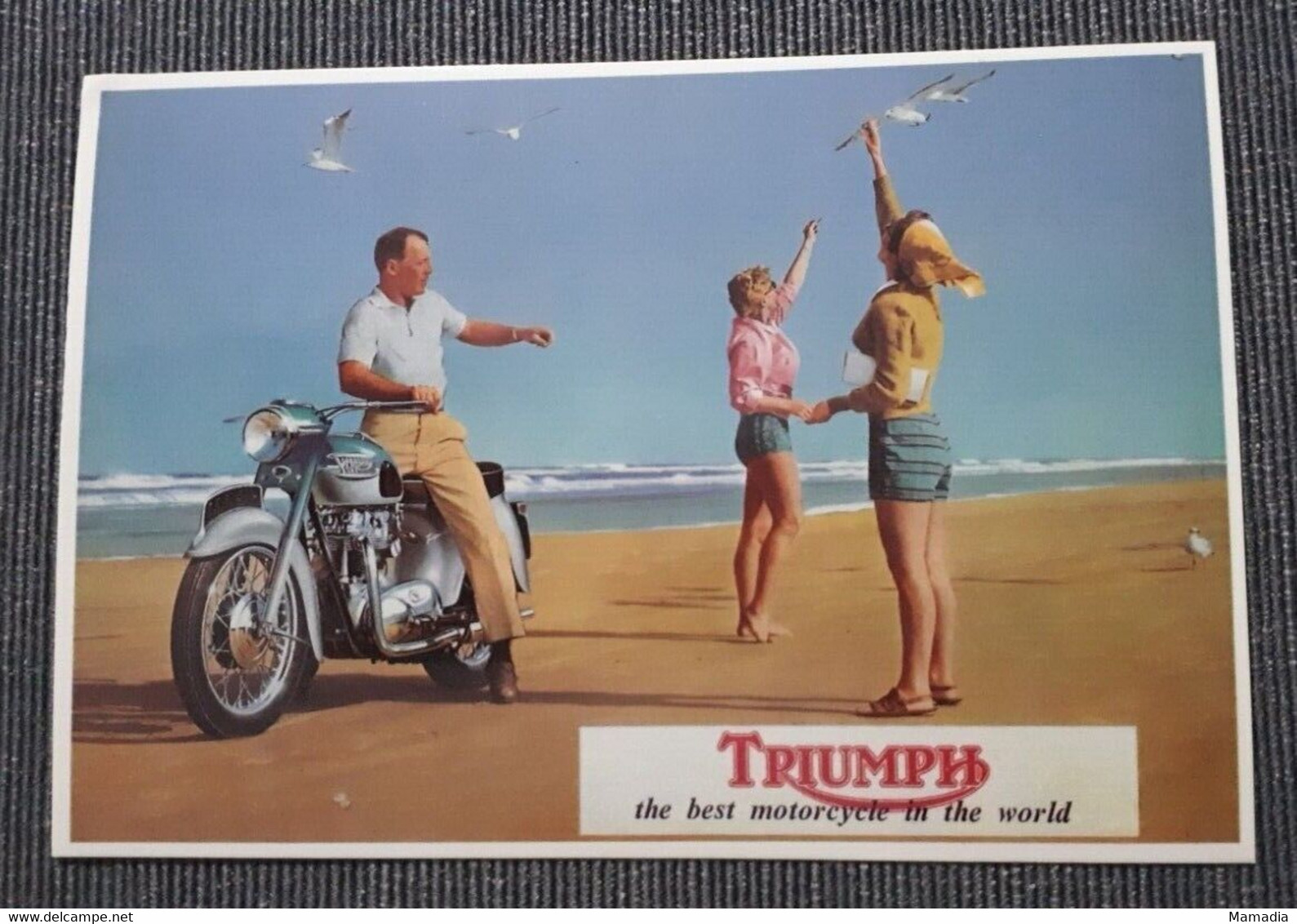 CARTE POSTALE PUBLICITE MOTO ANCIENNE OLD MOTORCYCLE TRIUMPH - Motos