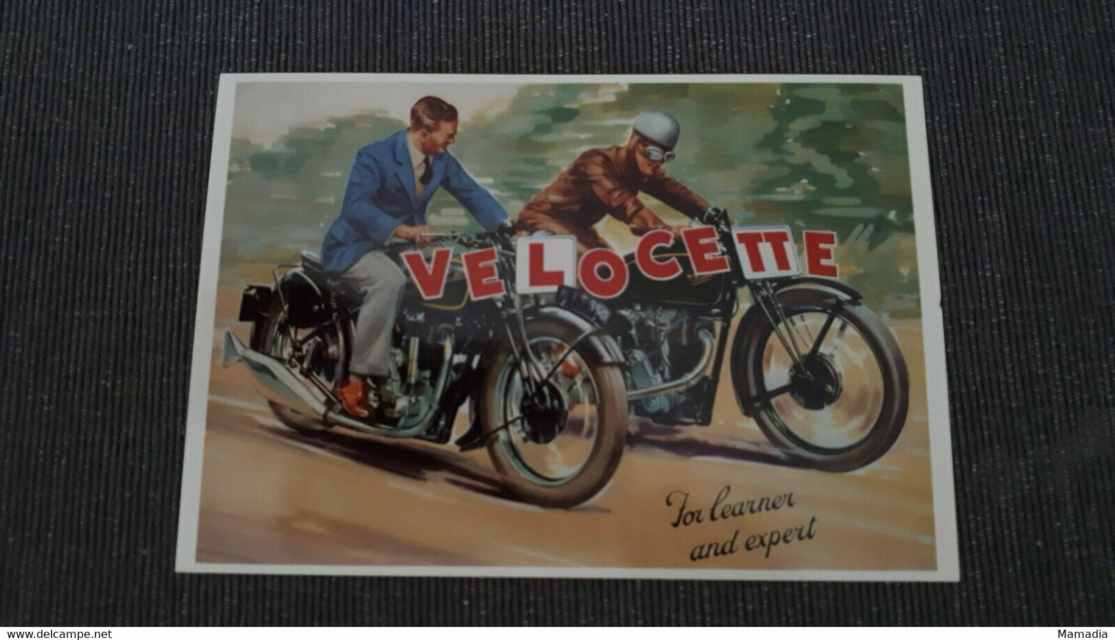 CARTE POSTALE PUBLICITE MOTO ANCIENNE OLD MOTORCYCLE VELOCETTE - Motos