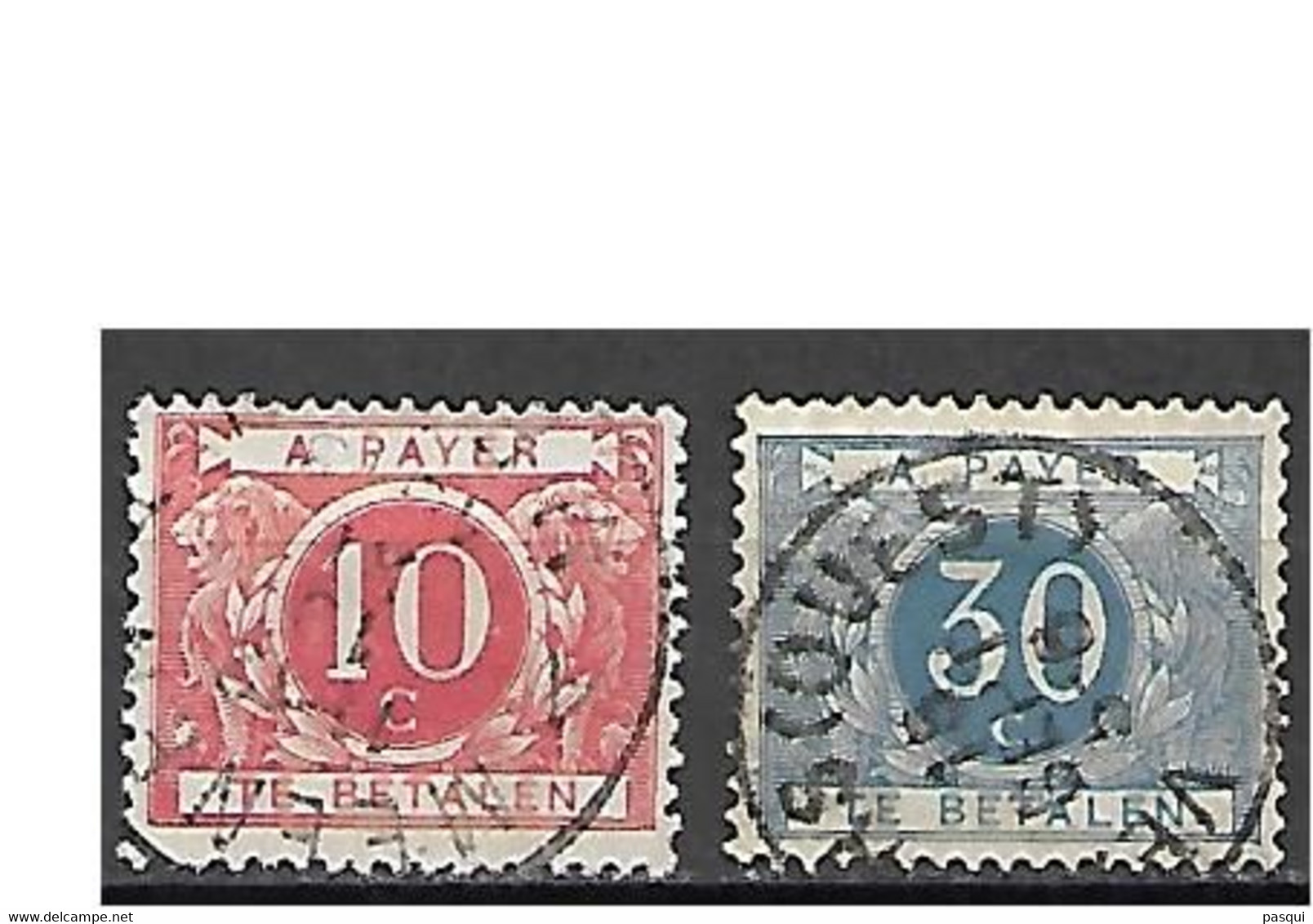 BÉLGICA - Fx. 4596 - Yv. Tx. 13 - 15 - Tasa - Cifras - 1916 - Ø - Stamps