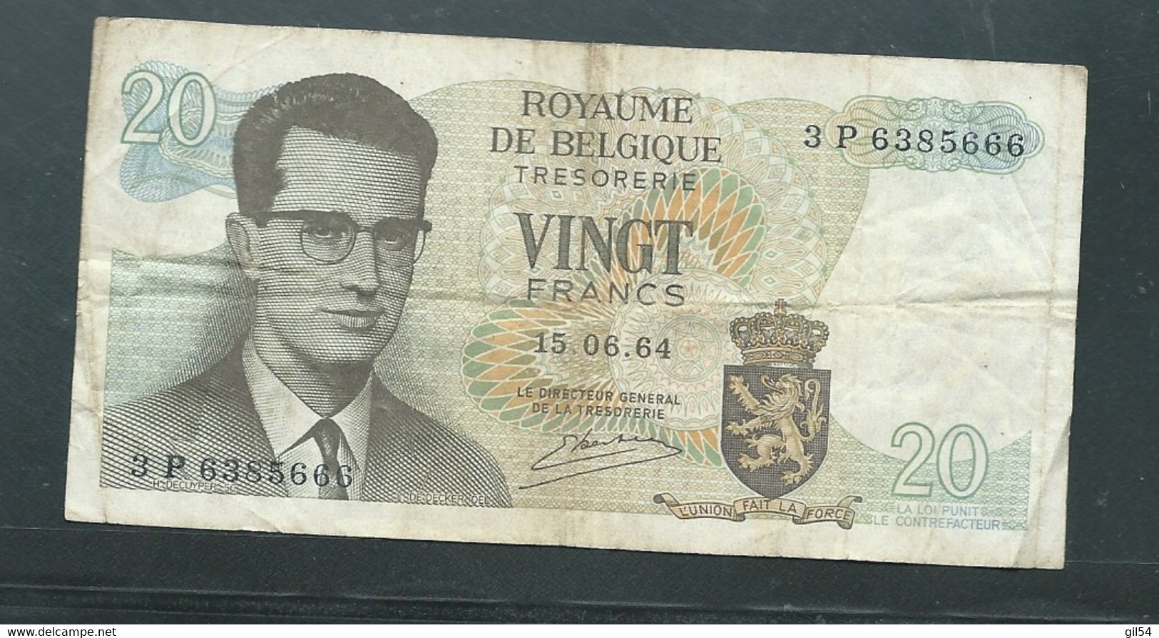 BELGIUM- 20 FRANCS 15.6.1964  -  3P63855666-  Laura 7905 - 20 Francs